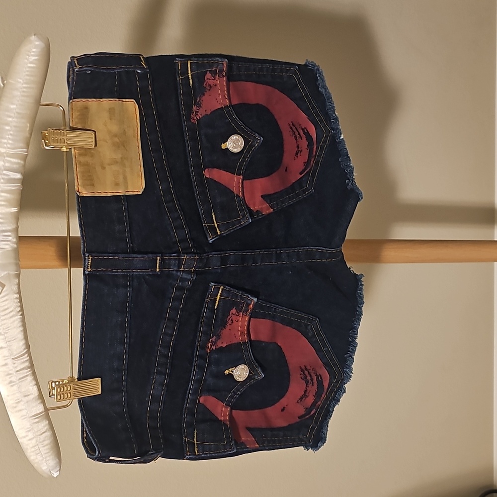 True Religion Blue Jean Cuttoff Shorts BUY ONE GET ONE FREE - Picture 2 of 3